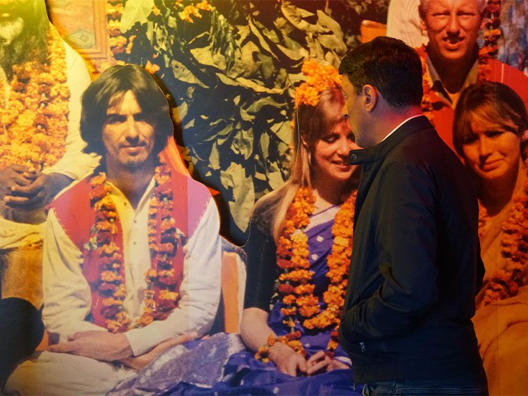 Daniel Taylor in the 'Beatles in India' exhibition at The Beatles Story museum in Liverpool.