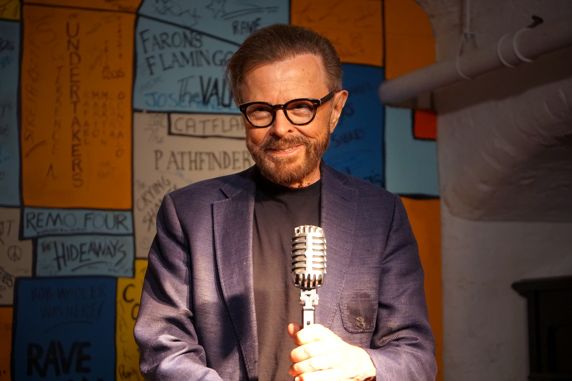 Björn Ulvaeus on the replica cavern club stage at the beatles story museum at liverpool albert dock