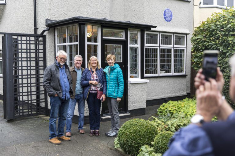 Visitors outside John Lennon's childhood home Mendips, Liverpool