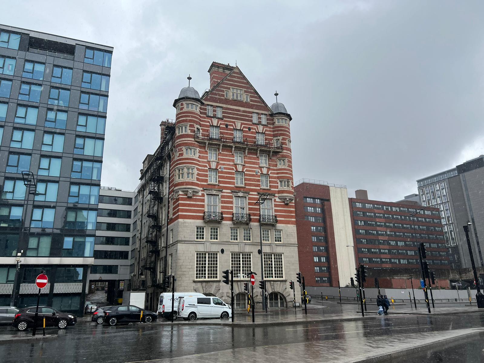 The old White Star Line head office on the corner of The Strand and James Street, Liverpool 2023.