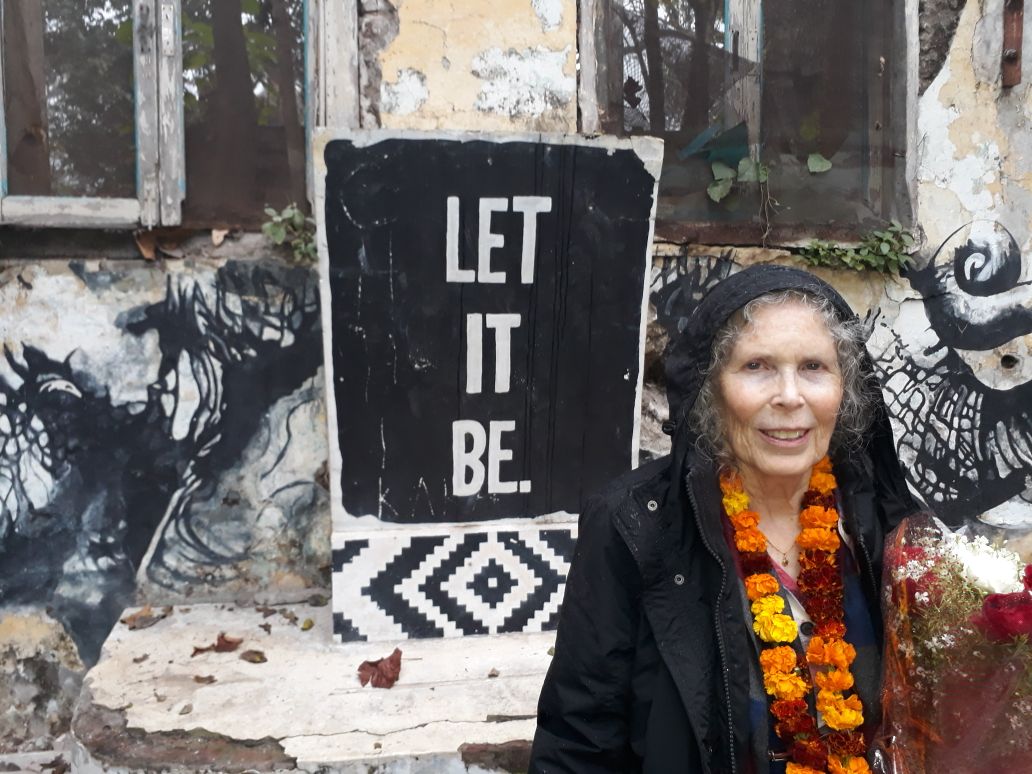 Prudence Farrow at erstwhile camp of Maharishi Mahesh Yogi in Rishikesh on 23 January 2018. (Photo Raju Nautiyal)